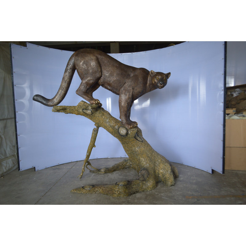 Statue de lion de montagne Aka panthère ou bronze Puma - Taille: L 73 po x l 41 po x H 65 po.