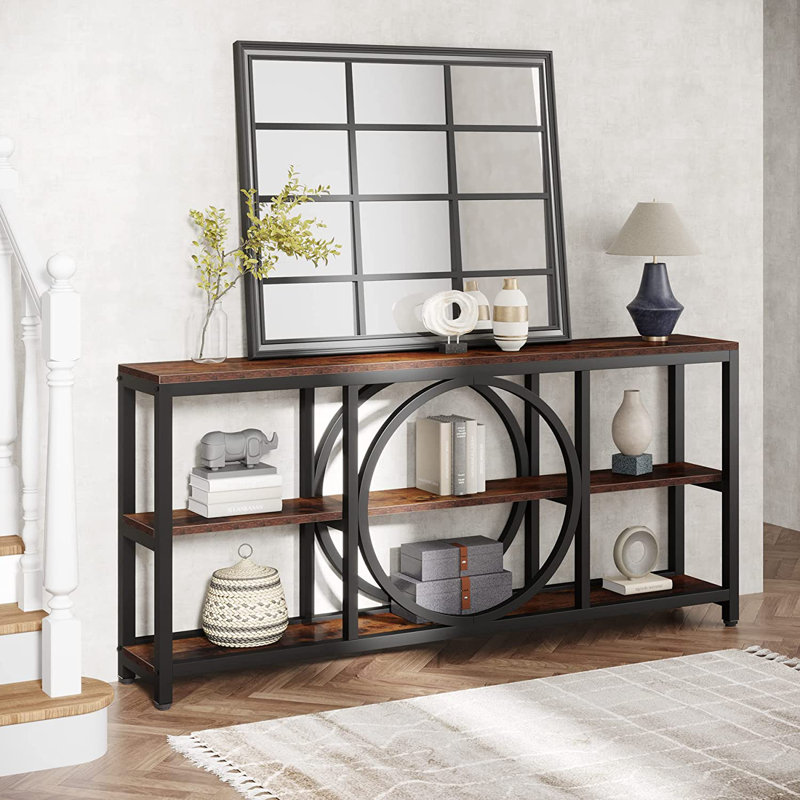 Nunki 70.9'' Console Table, Brown/Black