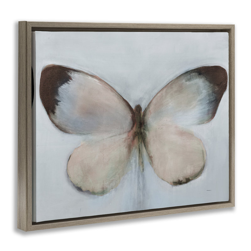 Ailes de papillon délavées, H 25 po x l 31 po, Cadre flottant orme Montalcino