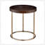 Table-plateau ronde Genoa avec structure en métal, espresso