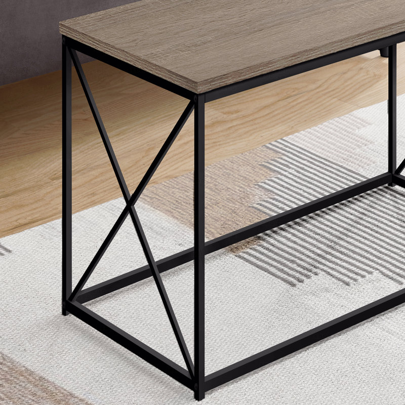Table basse contemporaine contemporaine rectangulaire rectangulaire en métal brun L 40 po, Taupe