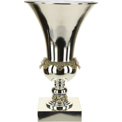Jeweled Pedestal Urn - 16 Inches