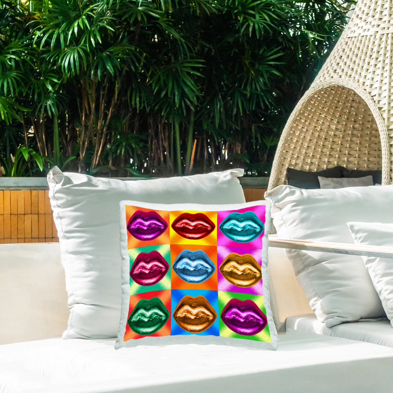 Coussin extérieur Alternating Glam Lips par Ziwei Li