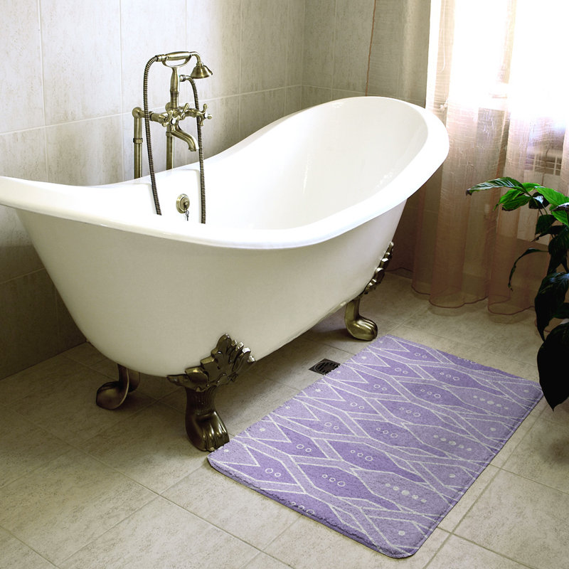 Tapis pour salle de bain Trellis, l 21 po x L 34 po, Mauve