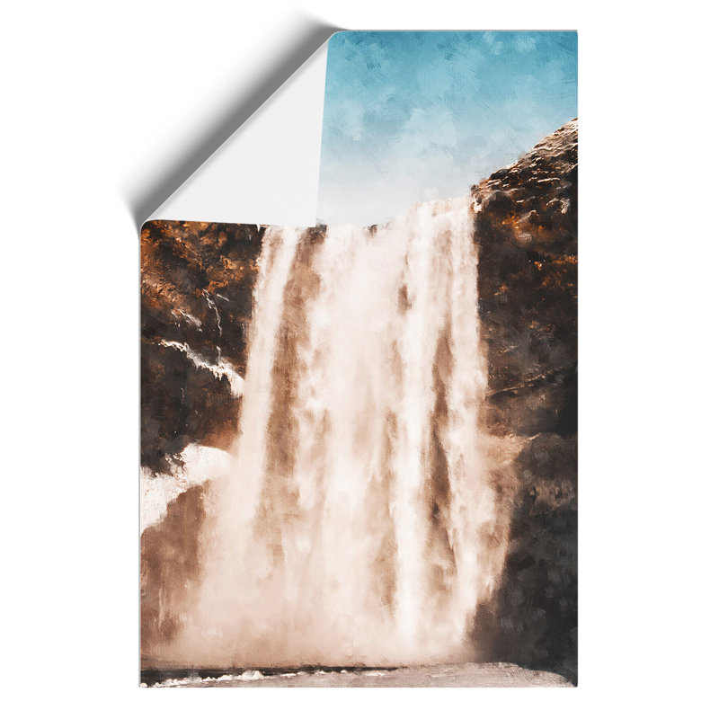 View Of Skogafoss Waterfall In Iceland - No Frame Print, 59cm H x 42cm W x 0.1cm D