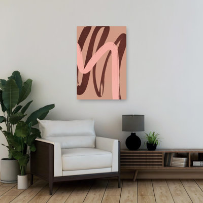 Curved Hues Dance Abstract Contemporary Elegant Wall Art Print