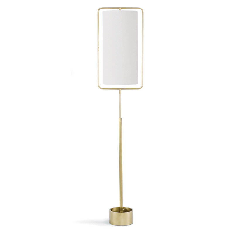 70" Column Floor Lamp, Natural Brass