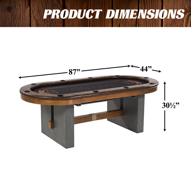 Barrington Urban 10-Player Texas Hold'em Poker Table with Dining Tabletop