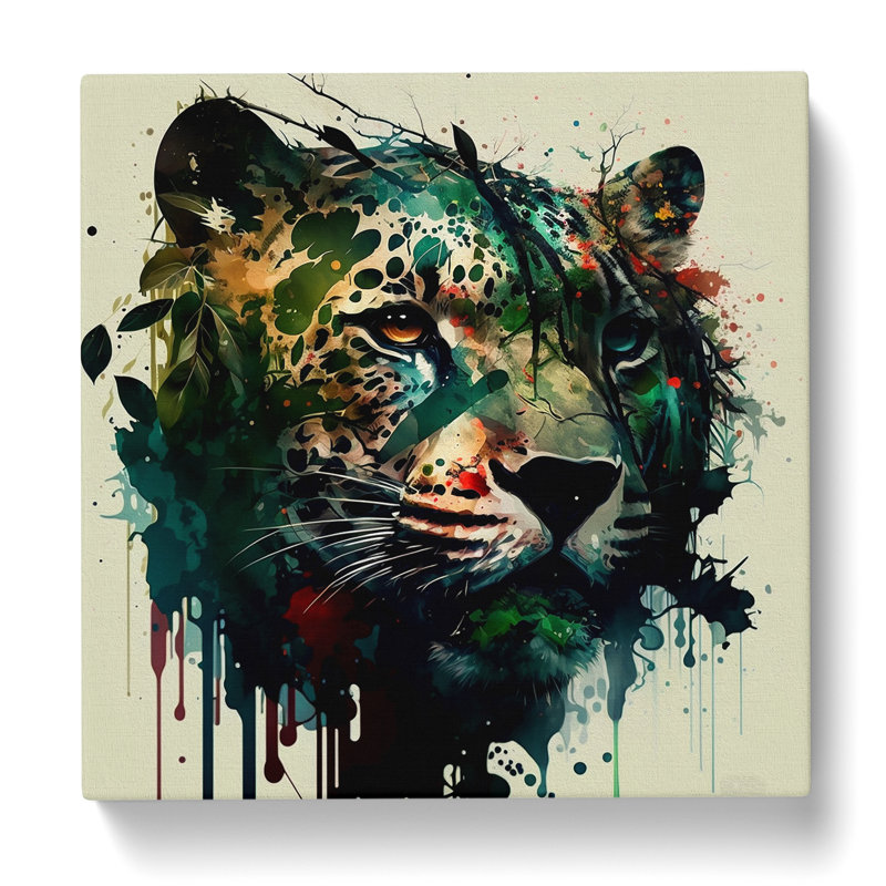 Jungle Splatter Art - Wrapped Canvas