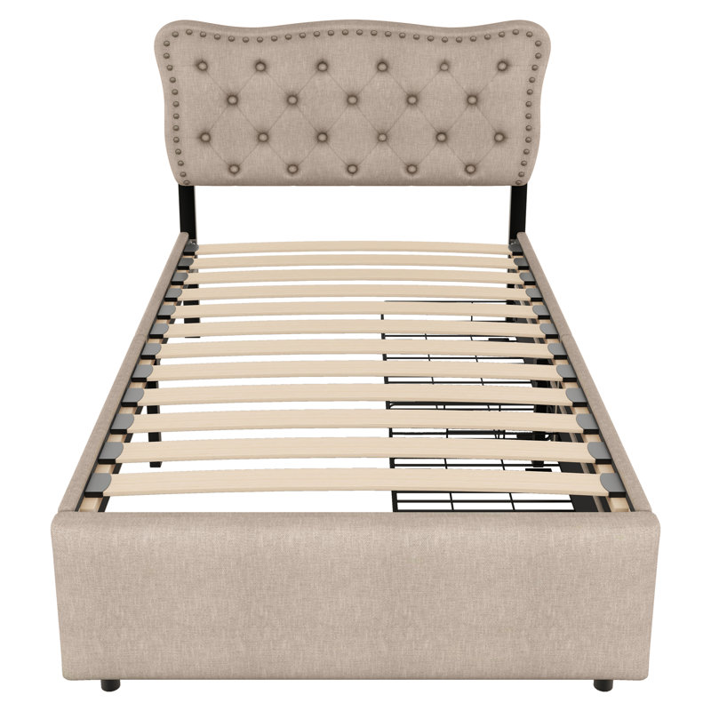 Caroyln Upholstered Storage Bed, Brown