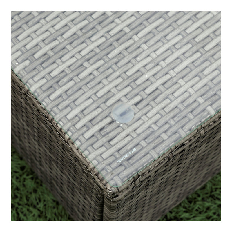Ensemble de canapé modulaire d'extérieur en rotin avec boîte de rangement 4 pièces