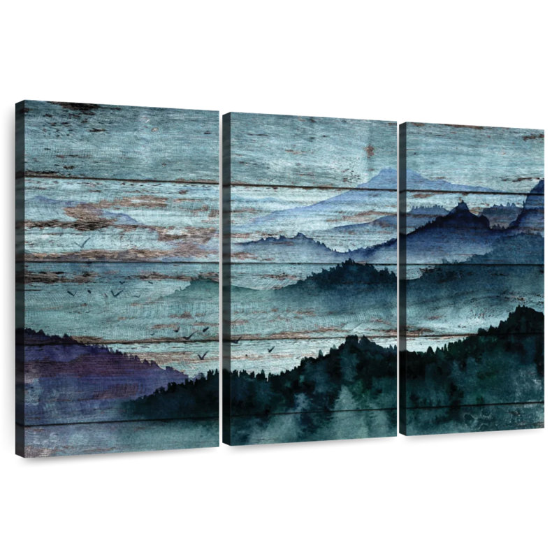 Alvord Rustic Blue Mountains, 28" H x 45" W