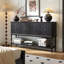 Console rectangulaire en bois massif noir-23616511