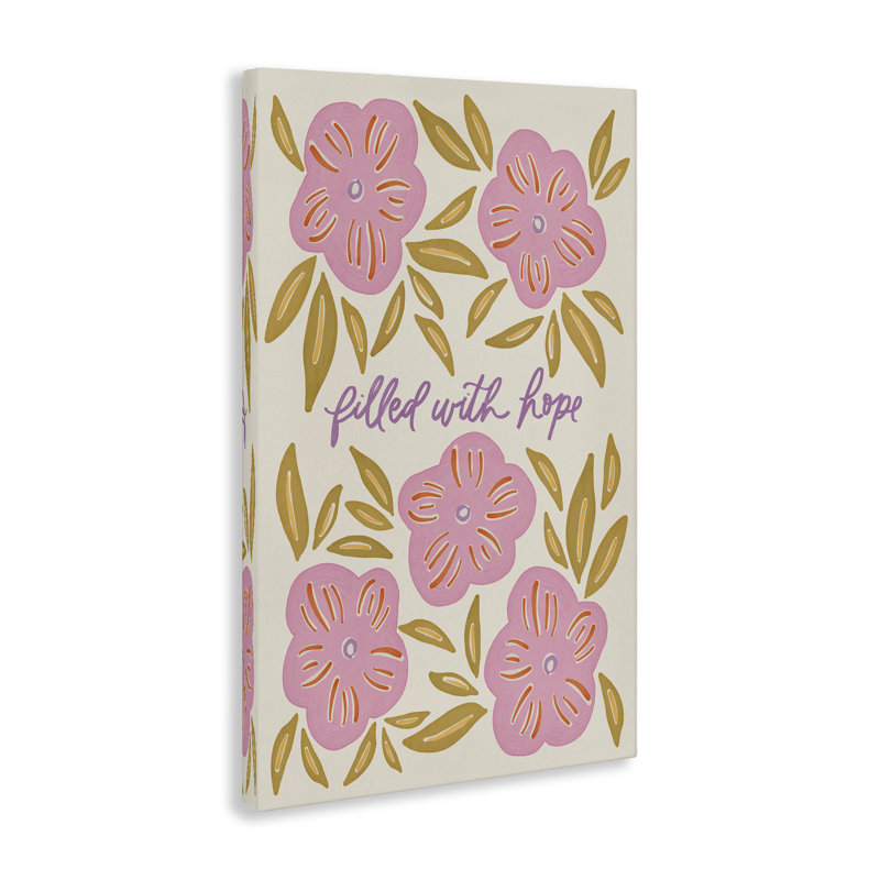 Art mural sur toile "Florals Fills With Hope", conception par Amanda Houston, H 36 po x l 24 po