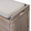 Banc de rangement avec panier amovible et 2 tiroirs, banc à chaussures entièrement assemblé avec coussin amovible (blanc délavé)