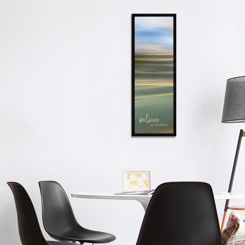 Believe In Yourself by Mike Calascibetta - Panoramic Print on Canvas, 121.92cm H x 40.64cm W x 3.81cm D, Black Framed