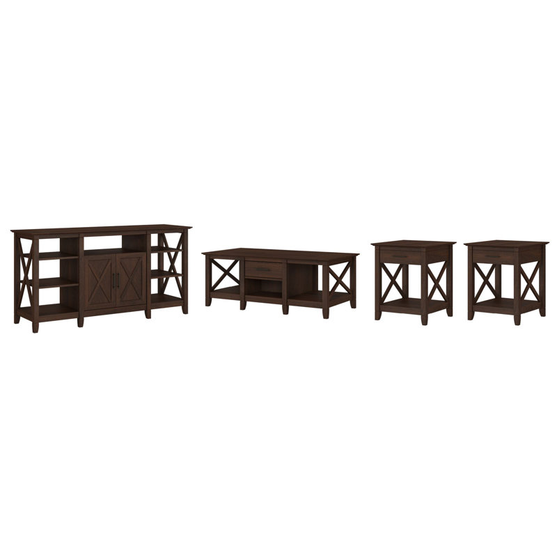 Ensemble de tables basses 4 pièces Huckins, Cerise Bing