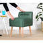 Élégant pouf bohémien avec pieds en bois, revêtement en coton vert, 16,9 po x 16,9 po x 17,7 po | 35 éponges orthopédiques 35 po, épaisseur 2,4 po | Parfait pour la décoration de la maison et de l'hôtel, sièges confortables et chics-1742174883