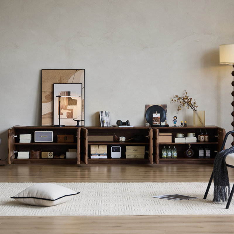 Meuble télé en bois massif de style français, 94.49"