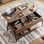 Table basse à plateau relevable en bois manufacturé avec base en acier Buser