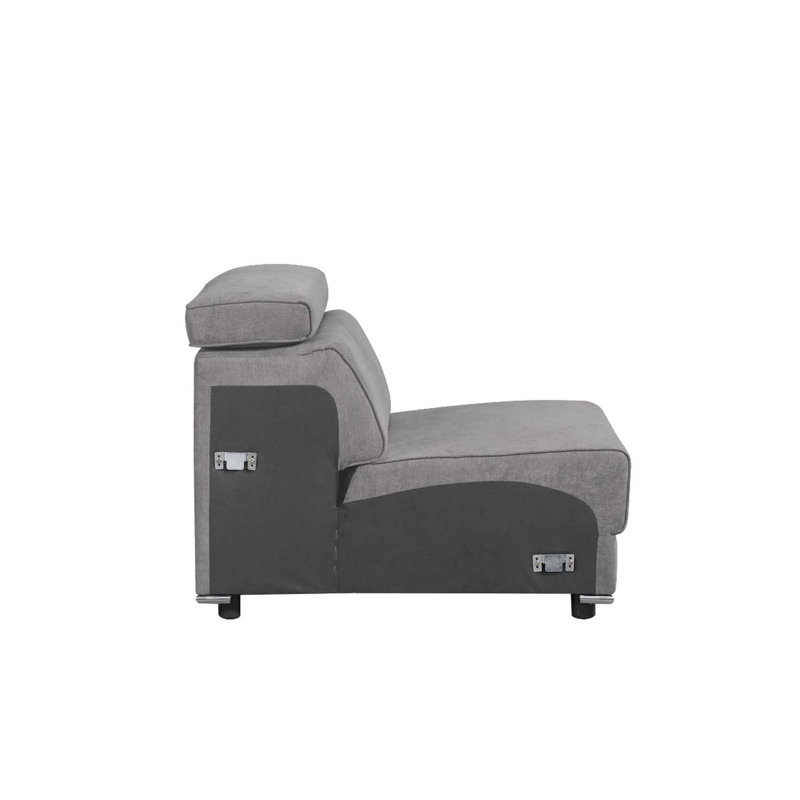 Fauteuil modulaire Alwin - tissu gris foncé