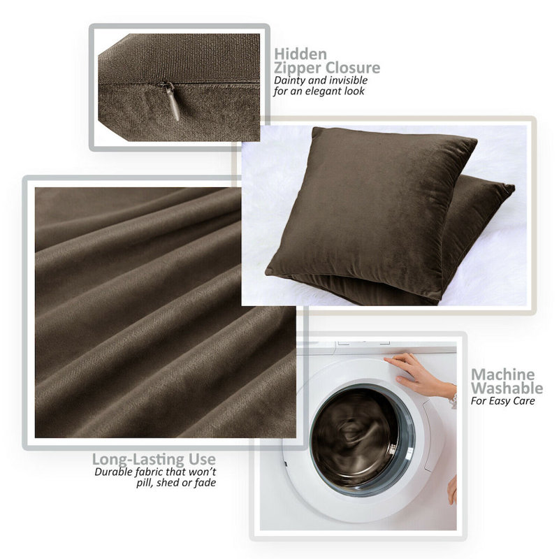 Nayelee Square Cushion Cover, Brown
