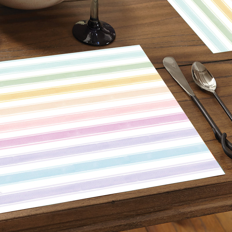 Spring Stripes 24-Sheet Premium Paper Placemats