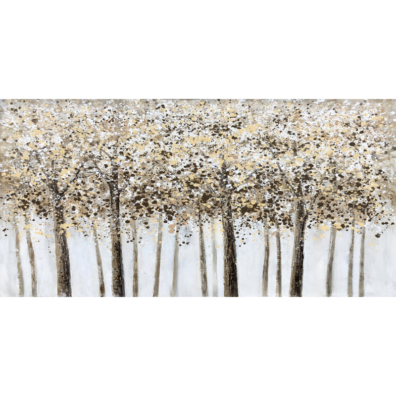 Golden Forest - reproduction d'art sur toile tendue, H 20 po x l 40 po x P 2 po