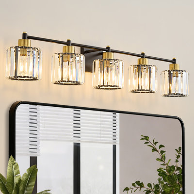 Berto 3-Light Dimmable Vanity Light with K9 Crystal Shades