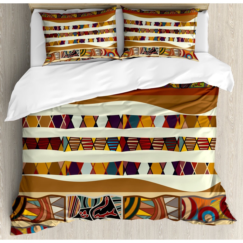 Tribal Modern & Contemporary Polyester Geometric Shapes Duvet Cover, King