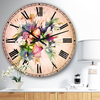 Summer Colorful Flowers - Traditional Wall Clock