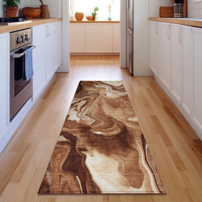 Premium Machine Washable Prisco Paprika Rug, Runner 2'3" x 7'6"