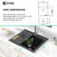 Évier de buanderie en composite de quartz noir mat à cuve simple pour laver et laver les animaux-133705541