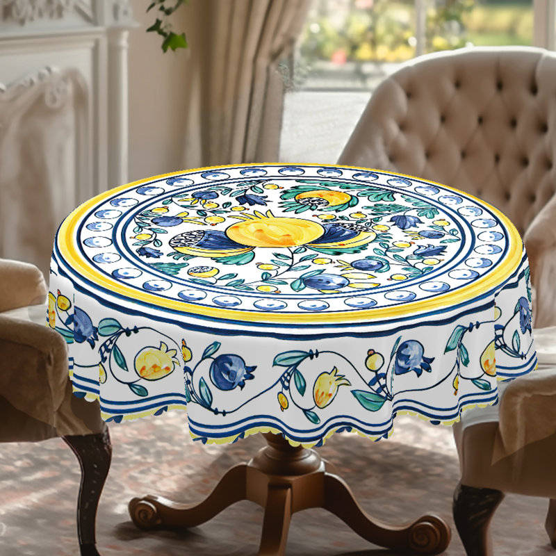 Housse de table à fleurs printanière printemps et été 180cm Ellis, 70 po rond