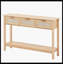 Console en rotin naturel avec 3 tiroirs de rangement - Table d'entrée avec porte coulissante en rotin naturel, polyvalente pour le salon, le bureau, le vestibule ou le mur de télévision