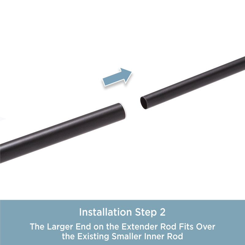  43” Curtain Rod Extender, Black