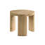Ensemble de table de salon contemporain 2 pièces, table basse ronde en bois massif et table d'appoint, finition bois flottant Kepler