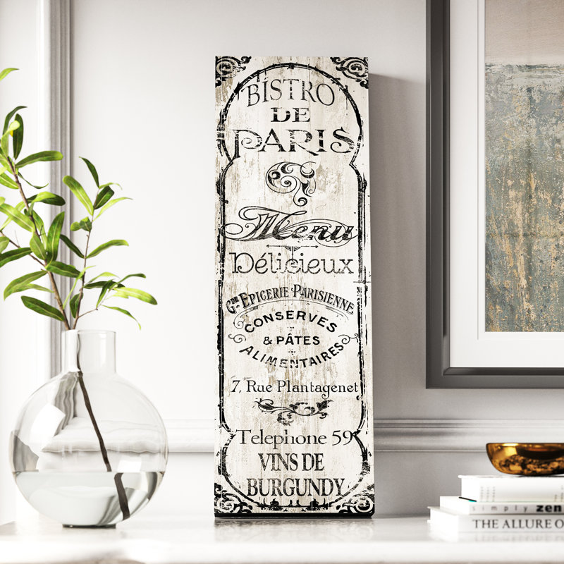 Wrapped Canvas Wall Art - Color Bakery 'Paris Bistro II' Wall Art for Living Room, Bedroom, or Office Décor - 10x32