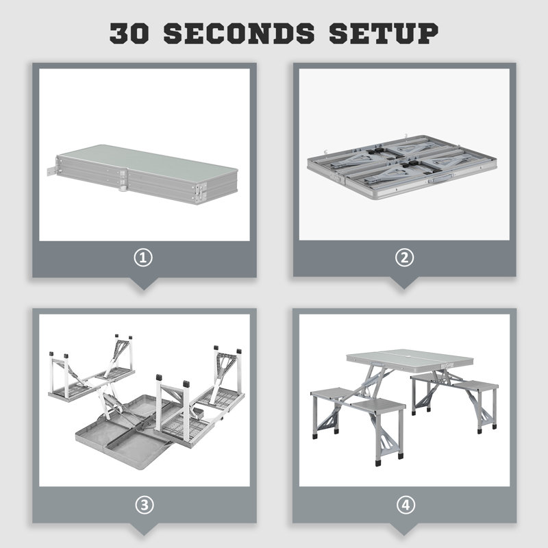 Rectangular 4 - Person 135Cm L Picnic Table