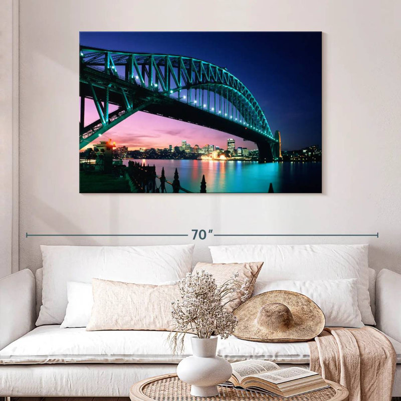 Ravi Sydney Harbour Bridge de nuit, H 32 po x l 48 po