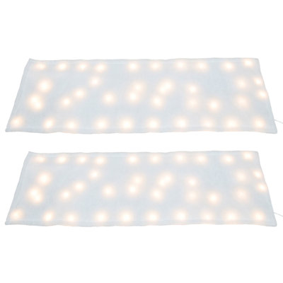  2 Pack Pre-Lit Snow Cover Blanket Holiday Decoration, 60" x 15"
