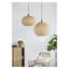 Lustre beige en bambou tissé rond avec abat-jour natté naturel