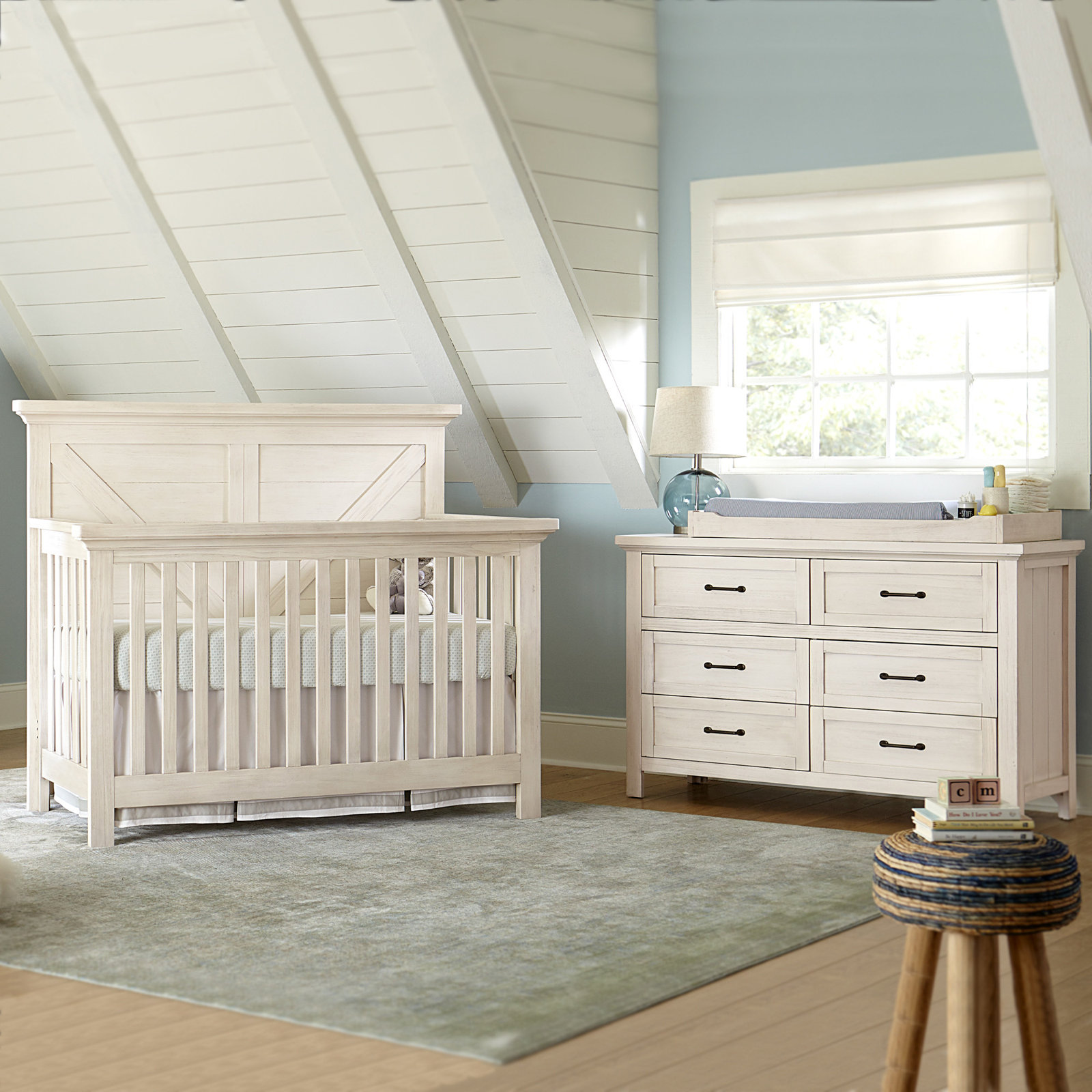 Aceline 4 -in-1 Convertible Crib, Brushed White