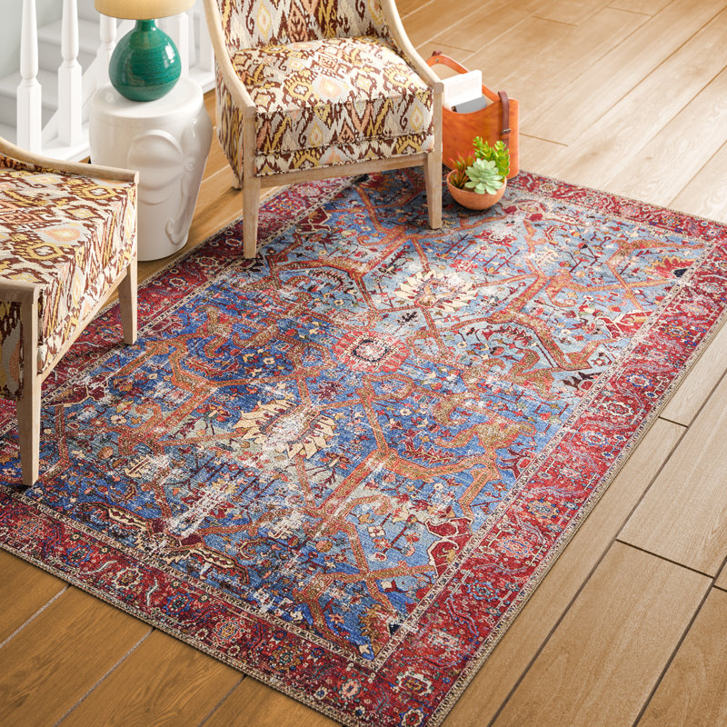 Daleigh Hand Hooked Oriental Indoor Rug, Rectangle 7'6" x 9'6"
