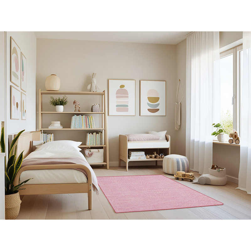 Tapis contemporain rose, Rectangle 4 pi x 6 pi