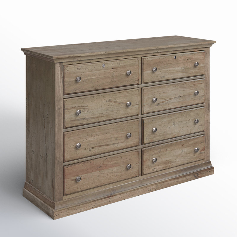 Commode 8 tiroirs Kazuya, Gris naturel