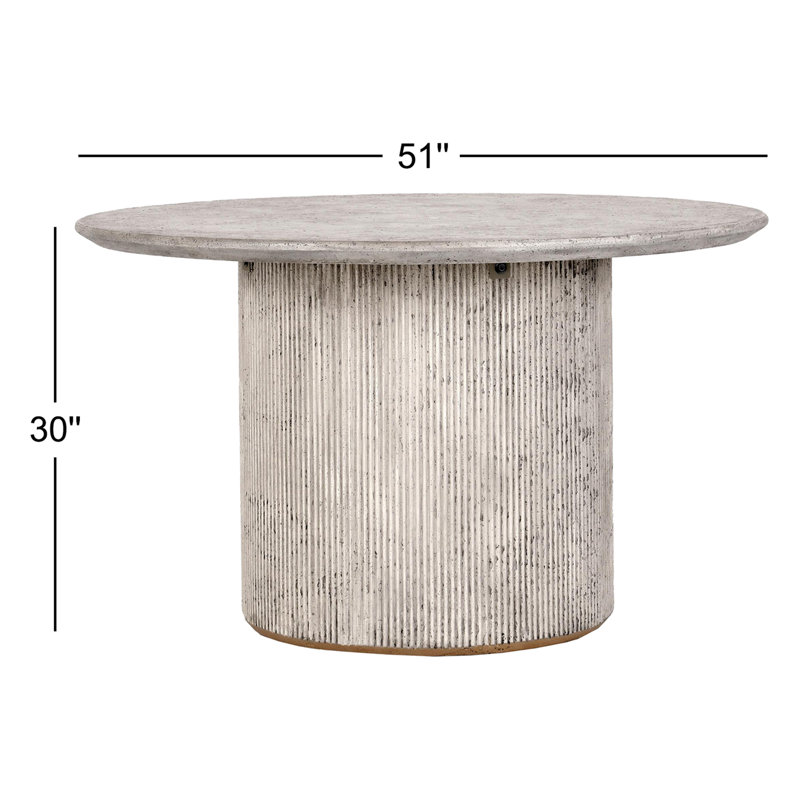 Debbie 51" L Concrete Pedestal Dining Table