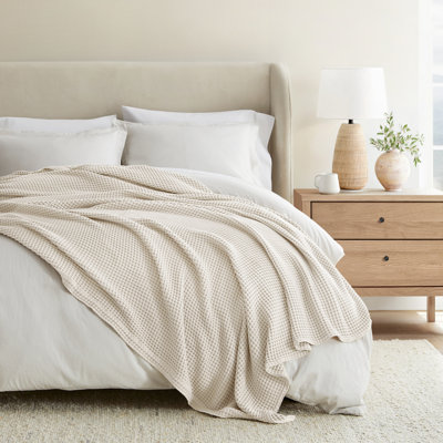 Couverture de lit 100% coton Waffle Weave
