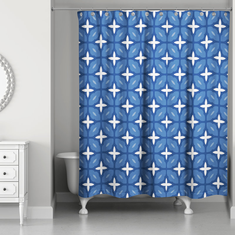 Rideau de douche simple Kelliher, Bleu