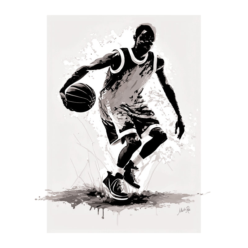 Joueur de basketball par Marla Rae, H 36 po x l 24 po